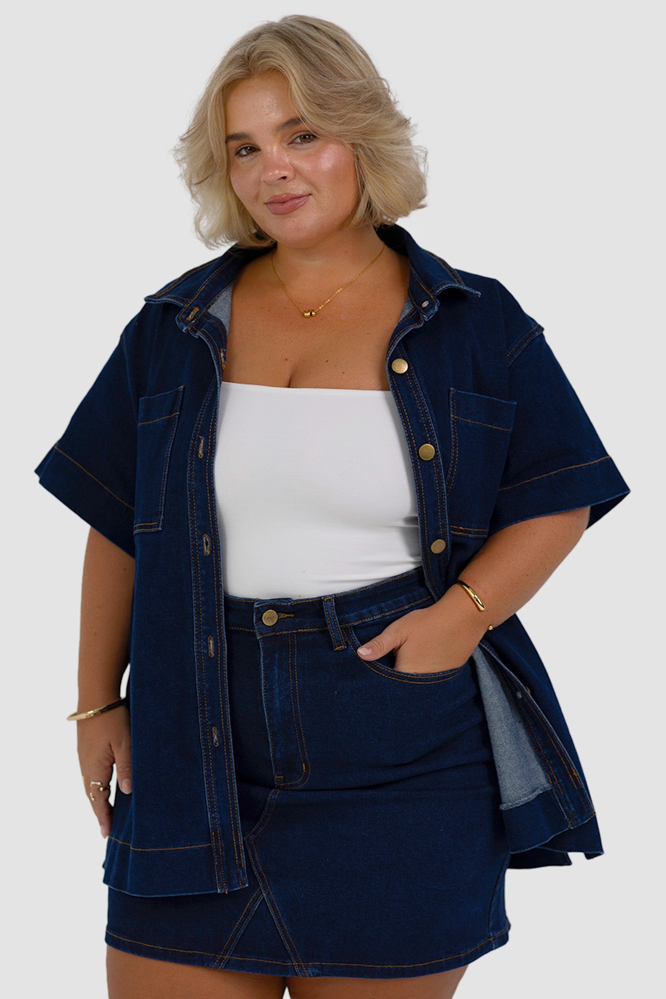 COMO DENIM SHIRT MIDNIGHT BLUE - Fayt The Label