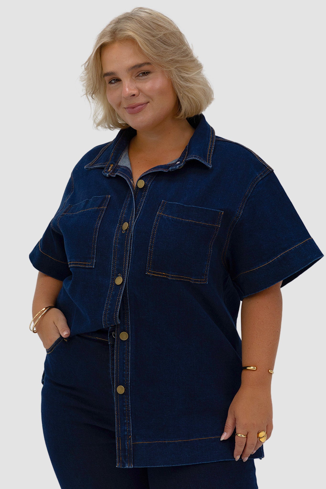 COMO DENIM SHIRT MIDNIGHT BLUE - Fayt The Label