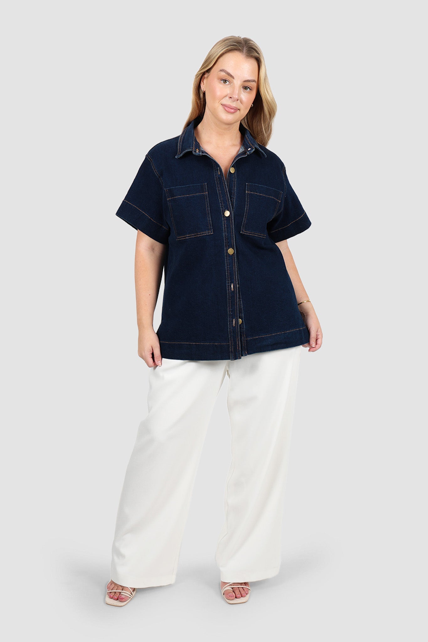 COMO DENIM SHIRT MIDNIGHT BLUE - Fayt The Label