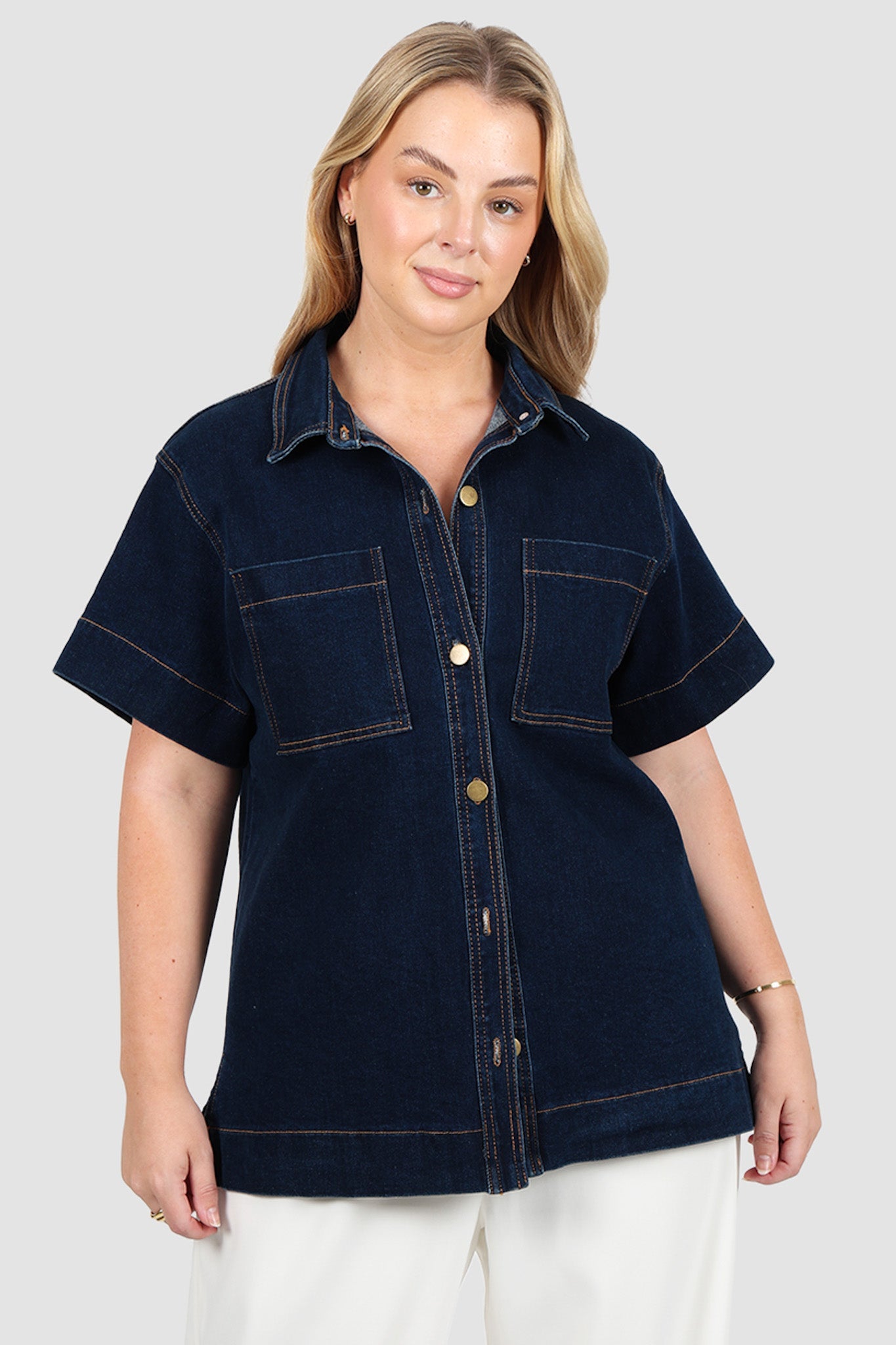 COMO DENIM SHIRT MIDNIGHT BLUE - Fayt The Label