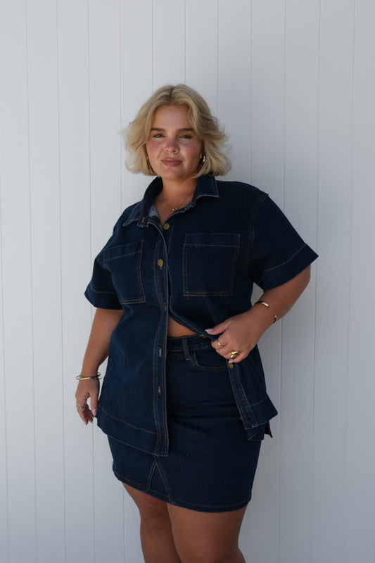 COMO DENIM SHIRT MIDNIGHT BLUE - Fayt The Label