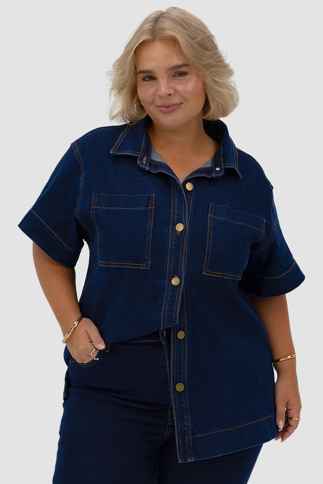 COMO DENIM SHIRT MIDNIGHT BLUE - Fayt The Label