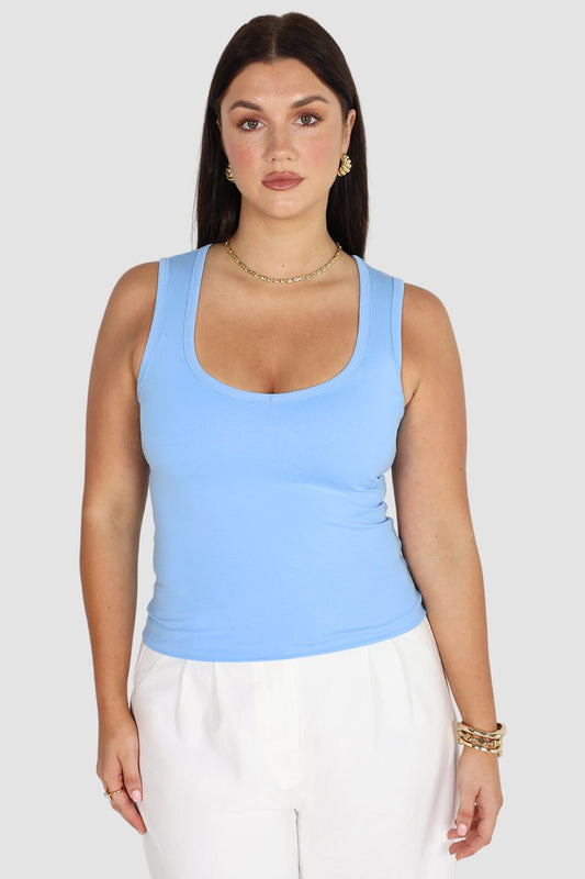 CORE BUTTERY V TANK SKY BLUE - Fayt The Label