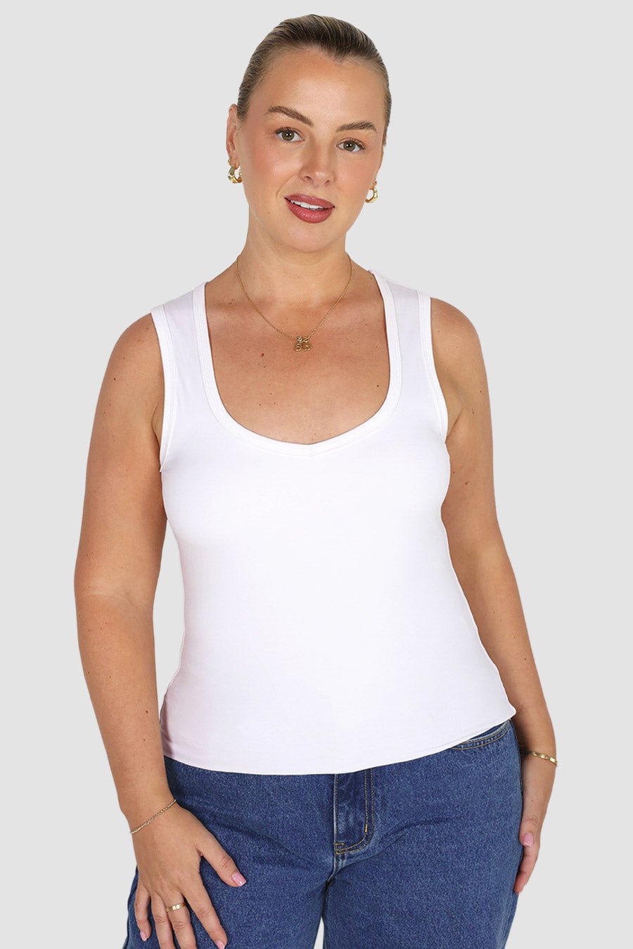 CORE BUTTERY V TANK WHITE - Fayt The Label