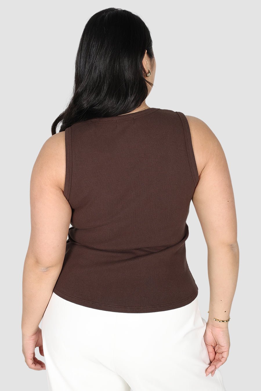 CORE RIB TANK ESPRESSO - Fayt The Label