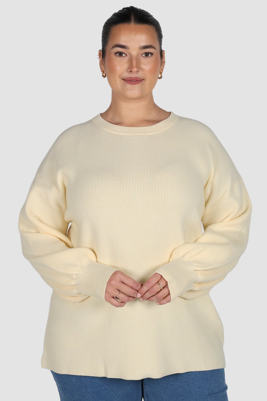 CORLEN OVERSIZED KNIT BUTTERMILK - Fayt The Label