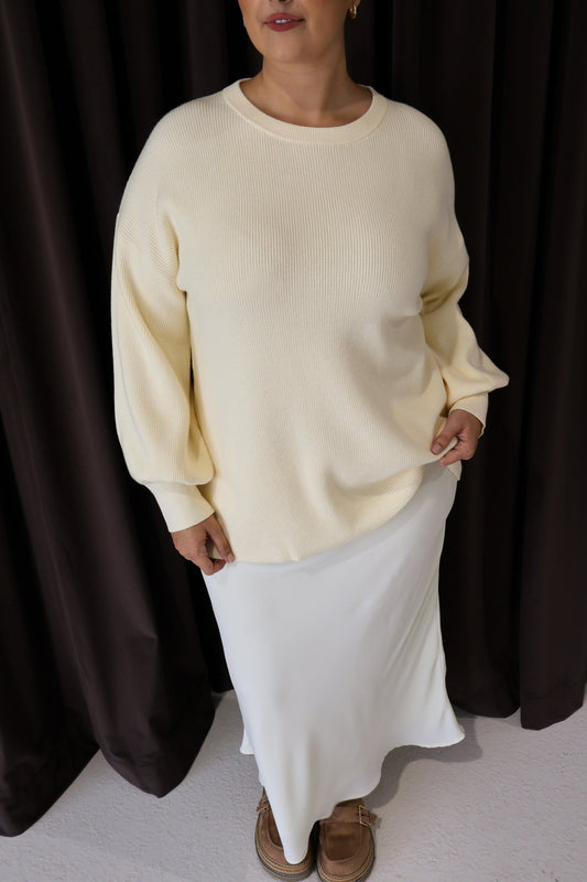 CORLEN OVERSIZED KNIT BUTTERMILK - Fayt The Label