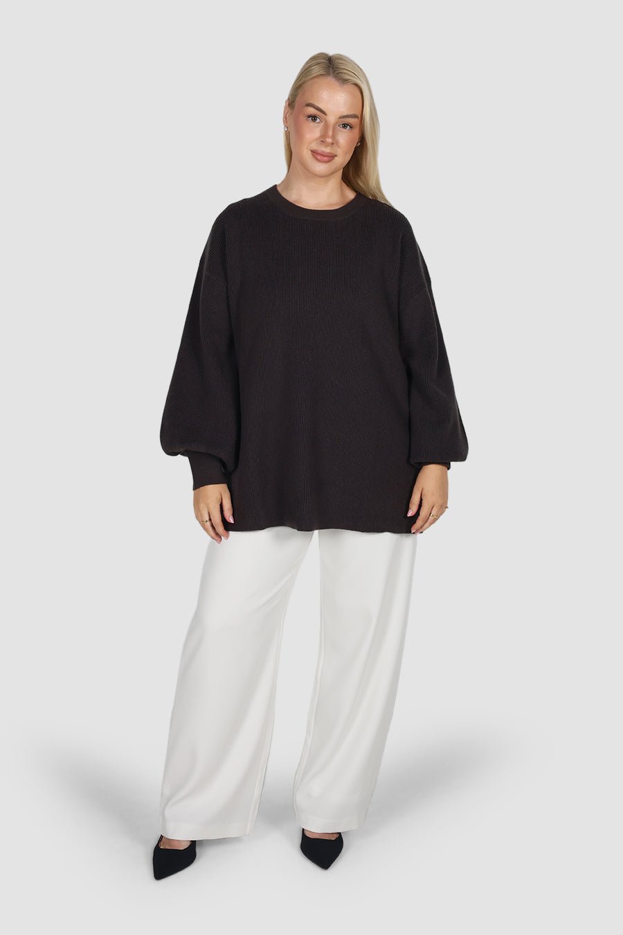 CORLEN OVERSIZED KNIT CHARCOAL - Fayt The Label