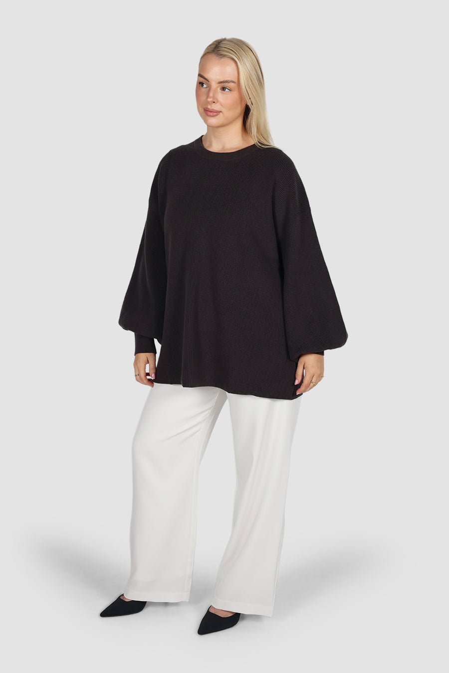 CORLEN OVERSIZED KNIT CHARCOAL - Fayt The Label