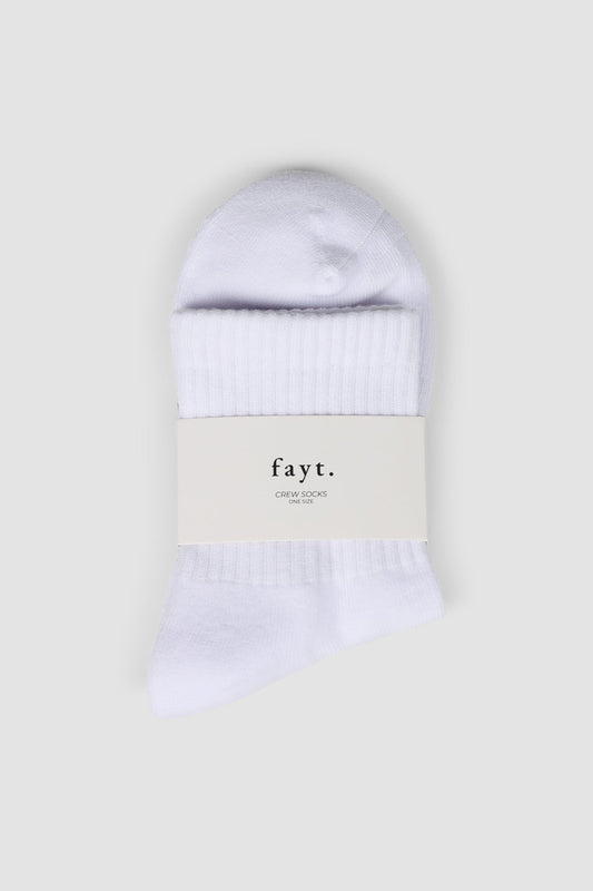 CREW SOCK WHITE - Fayt The Label