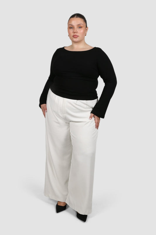 DAKOTA RIBBED TOP BLACK - Fayt The Label