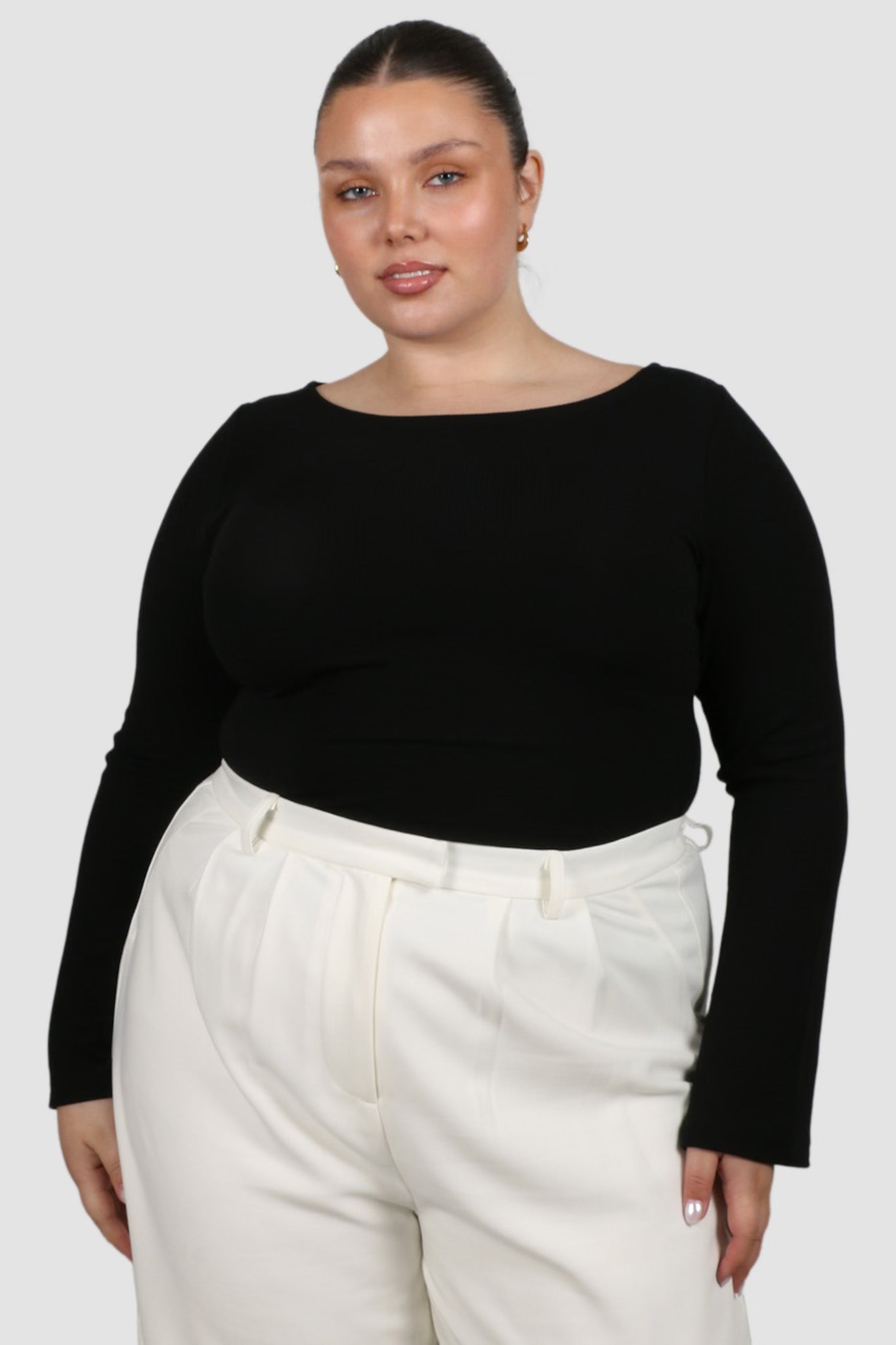 DAKOTA RIBBED TOP BLACK - Fayt The Label