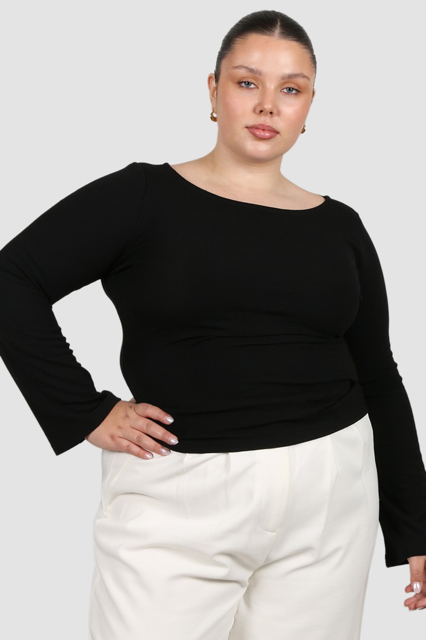 DAKOTA RIBBED TOP BLACK - Fayt The Label