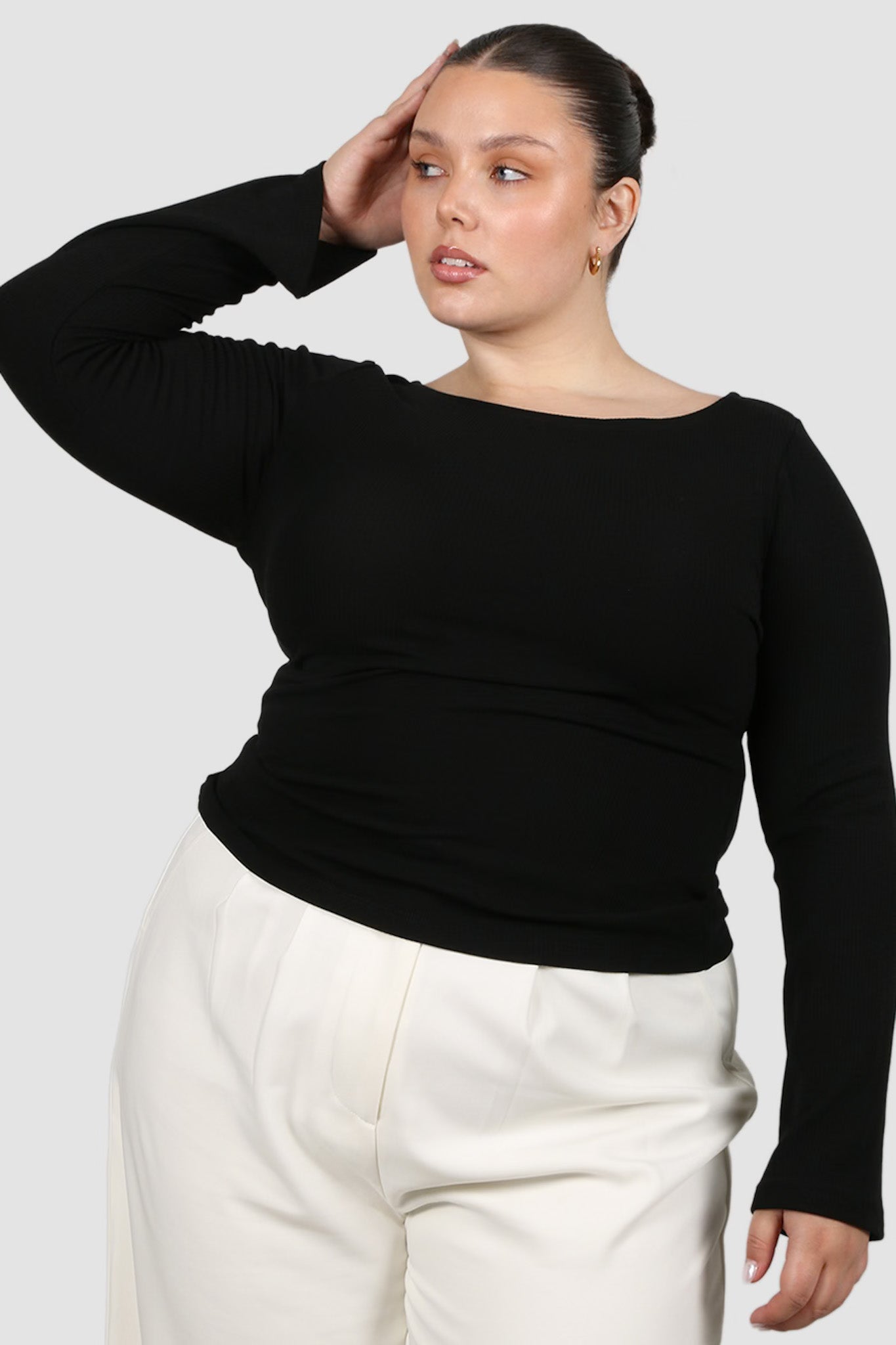 DAKOTA RIBBED TOP BLACK - Fayt The Label