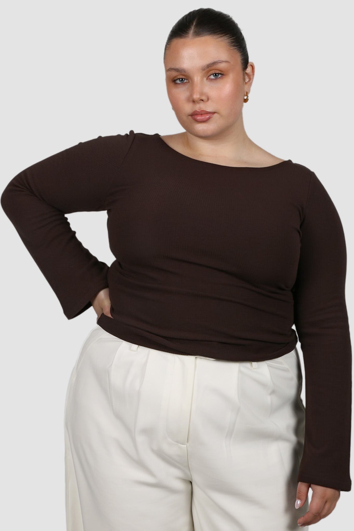 DAKOTA RIBBED TOP ESPRESSO - Fayt The Label