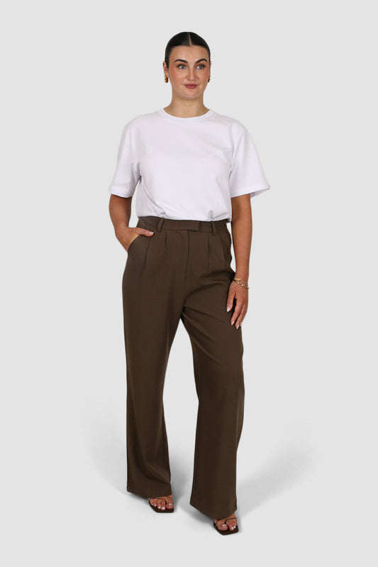 DOWNTOWN PANT CHOCOLATE TALL FIT - Fayt The Label