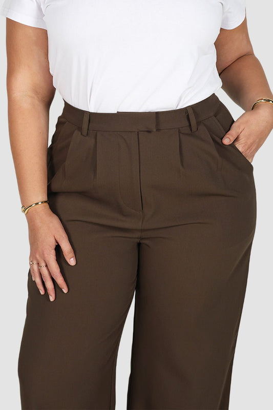 DOWNTOWN PANT CHOCOLATE TALL FIT - Fayt The Label