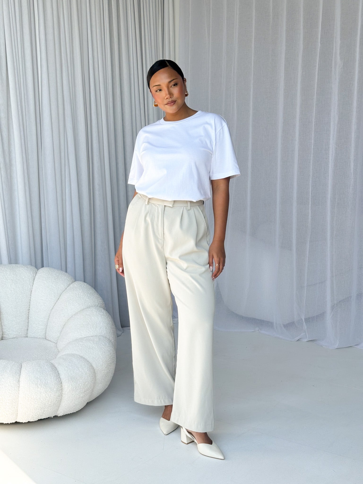 DOWNTOWN PANT ECRU - Fayt The Label