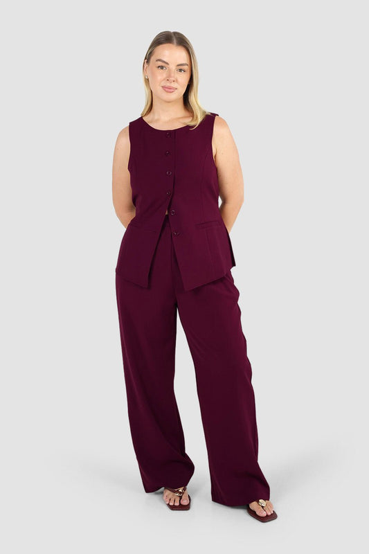 DOWNTOWN PANT WINE - Fayt The Label