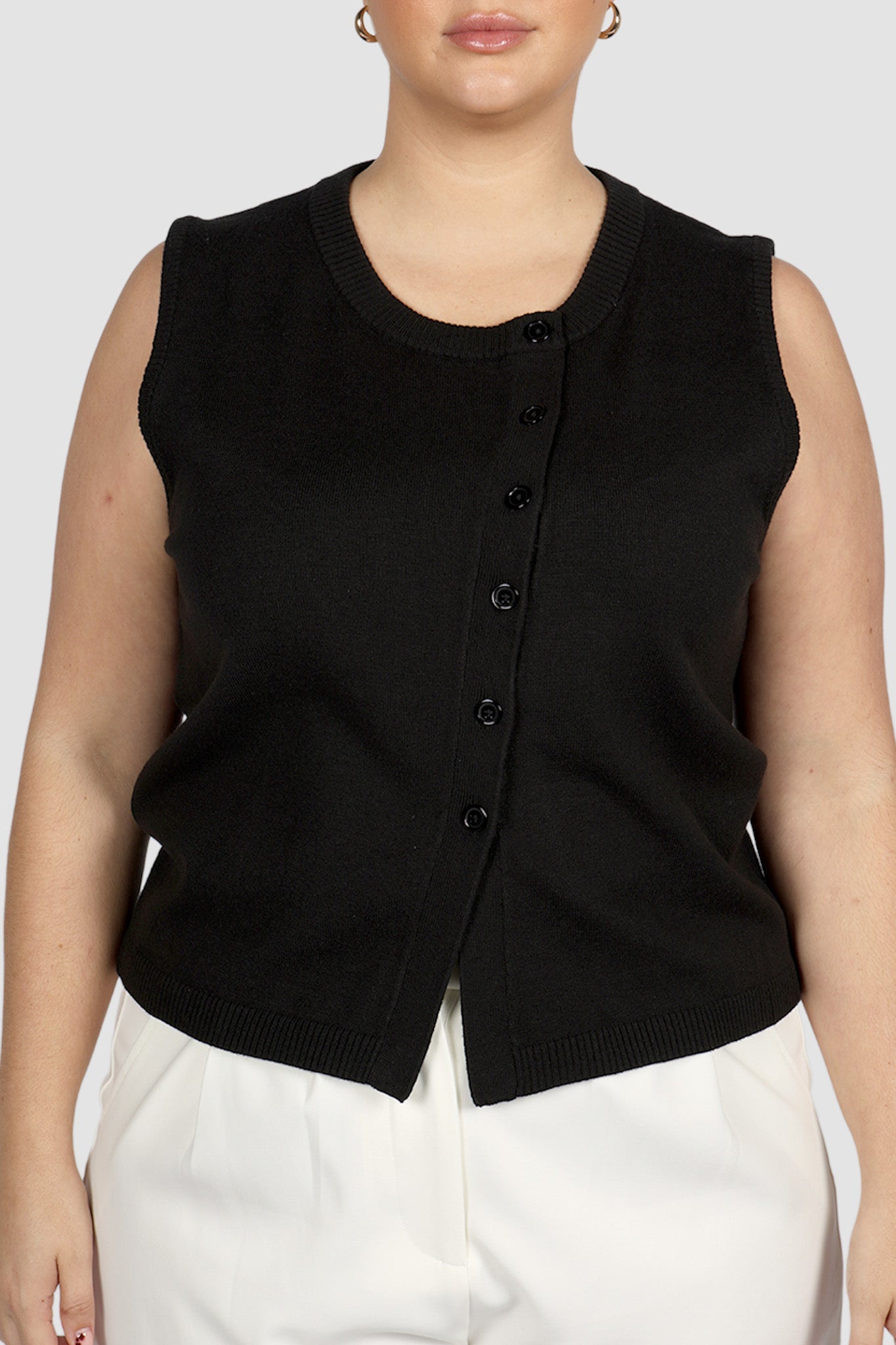 ESTI KNIT VEST BLACK - Fayt The Label