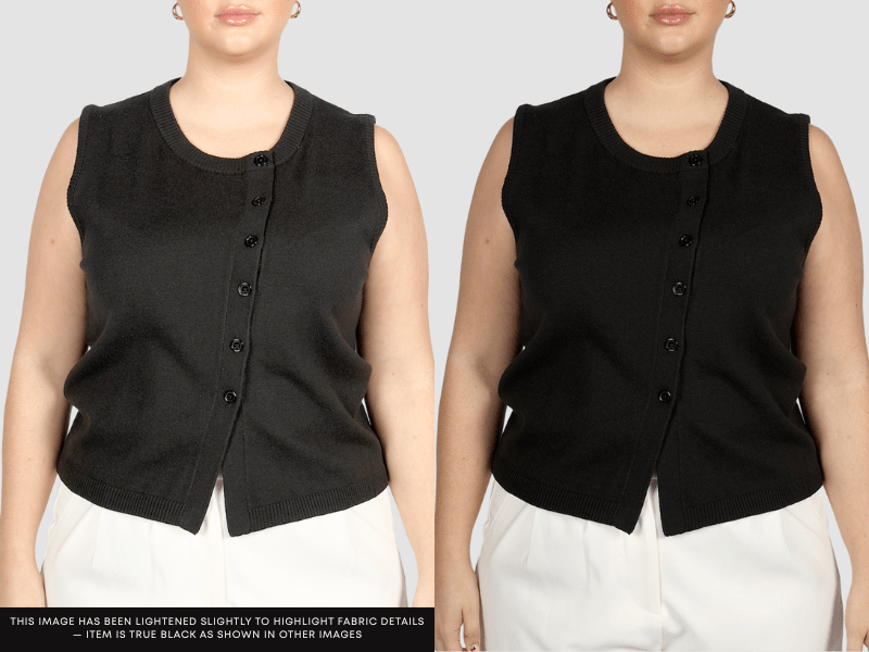 ESTI KNIT VEST BLACK - Fayt The Label