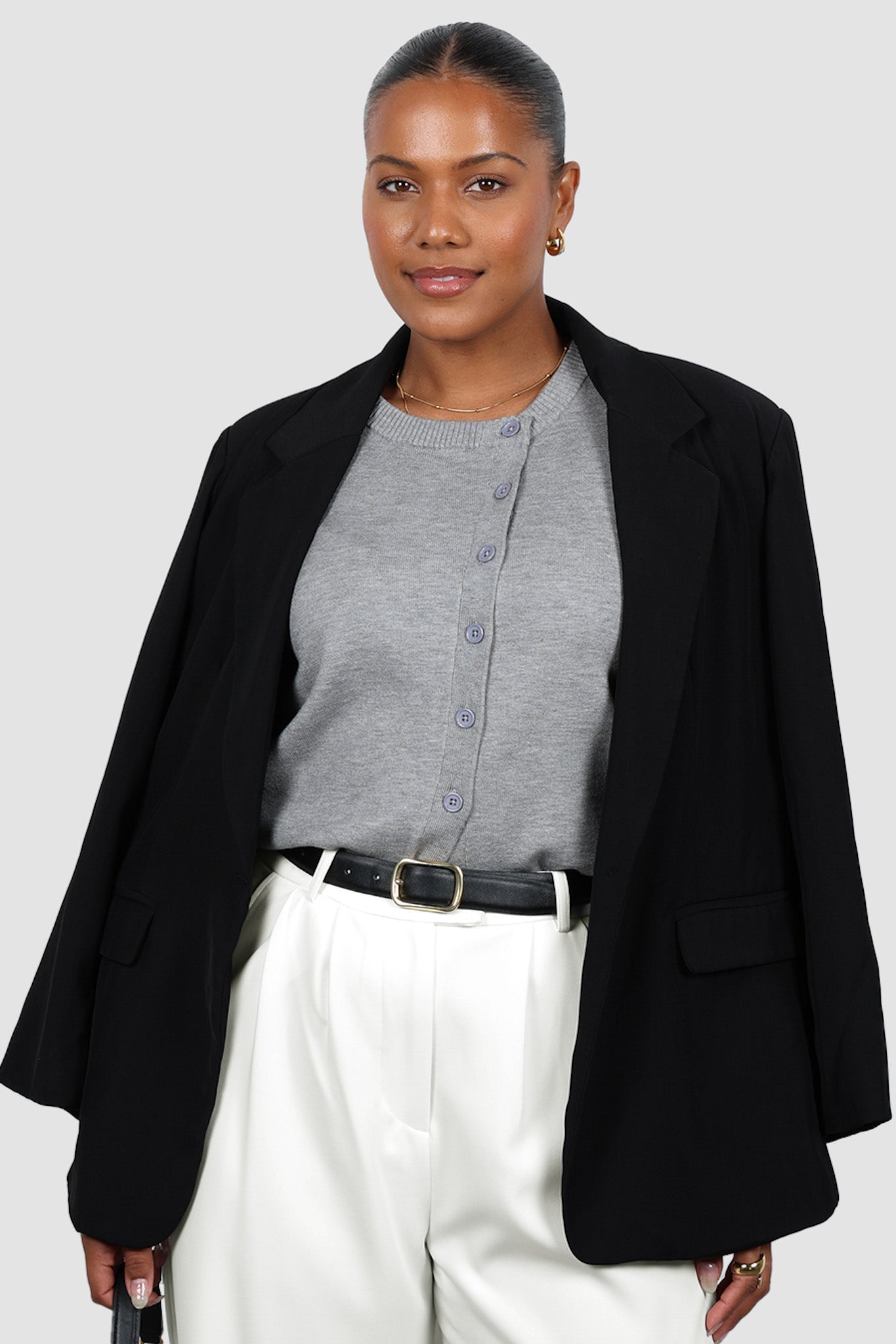 ESTI KNIT VEST GREY MARLE - Fayt The Label