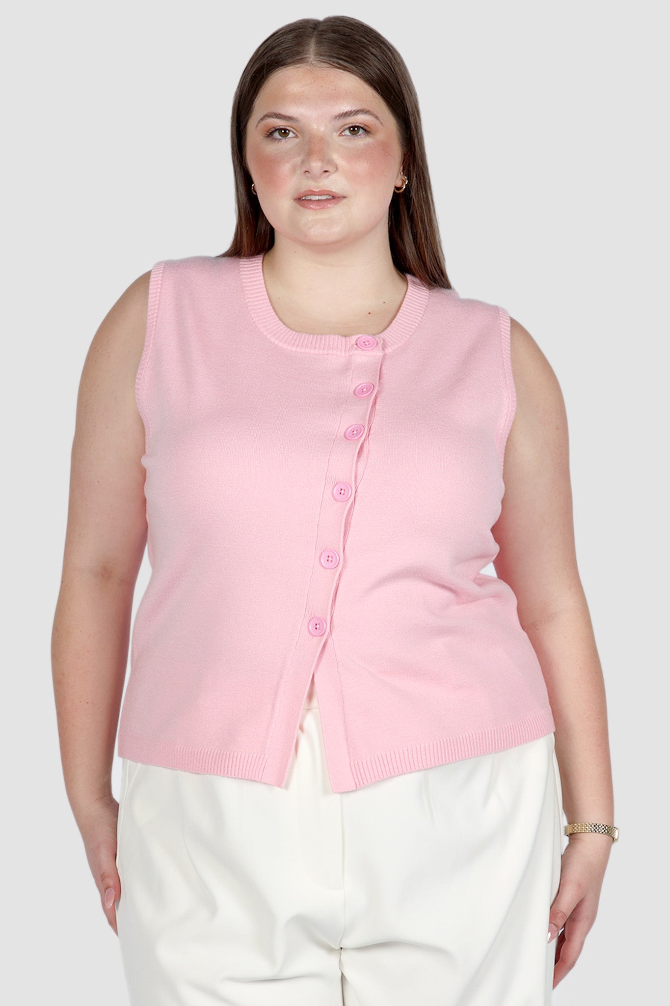 ESTI KNIT VEST PINK - Fayt The Label
