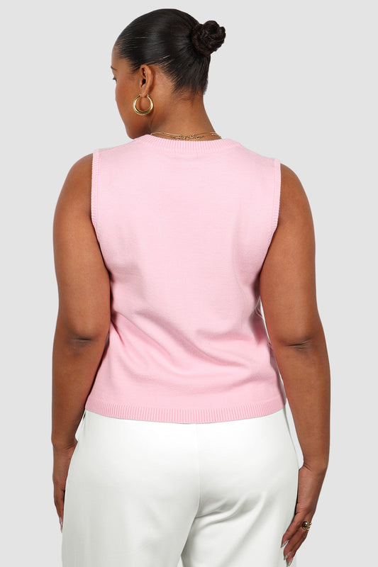 ESTI KNIT VEST PINK - Fayt The Label