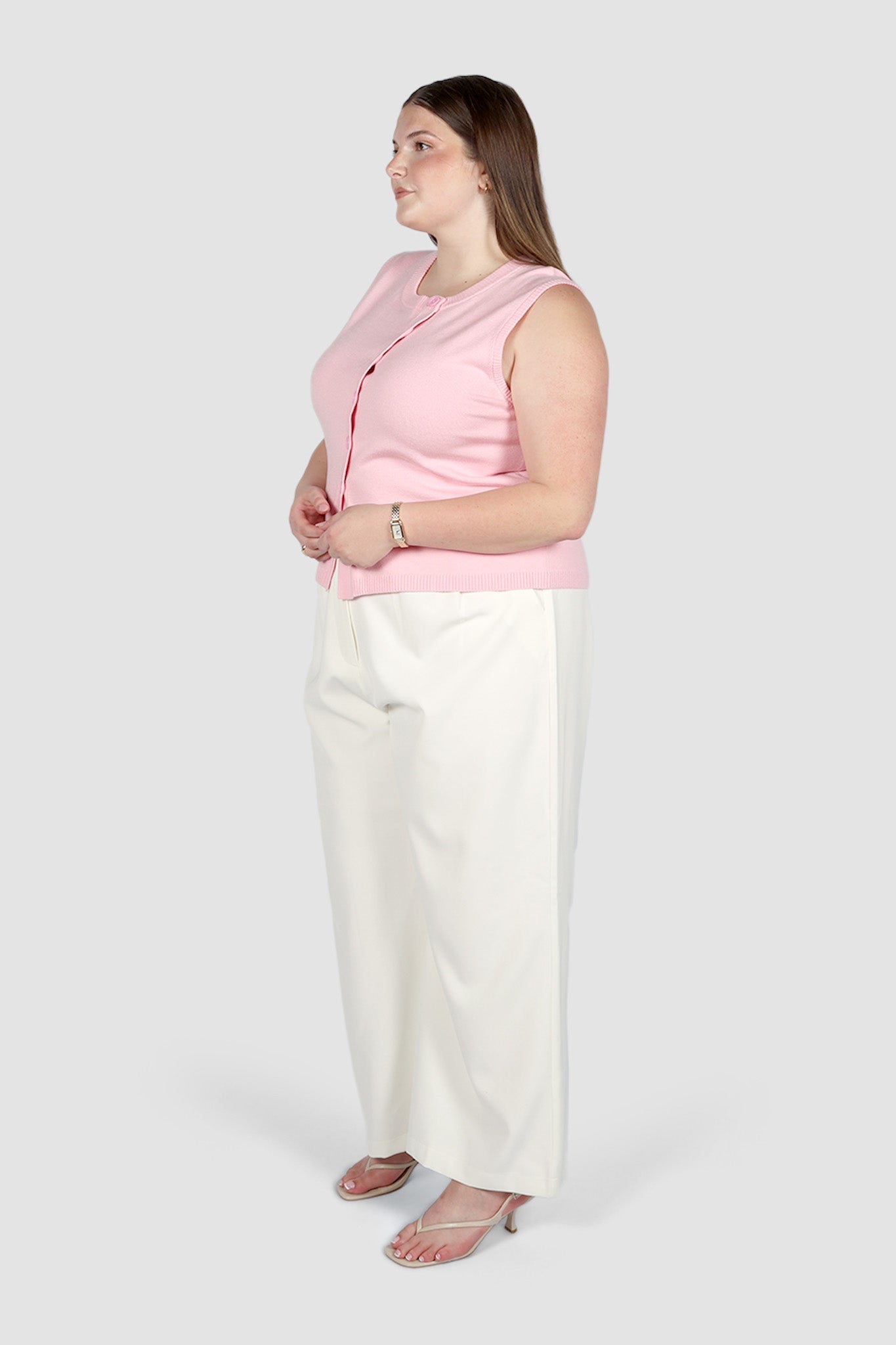 ESTI KNIT VEST PINK - Fayt The Label