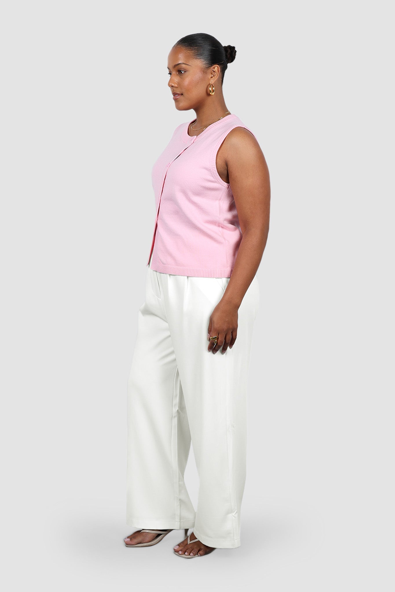 ESTI KNIT VEST PINK - Fayt The Label