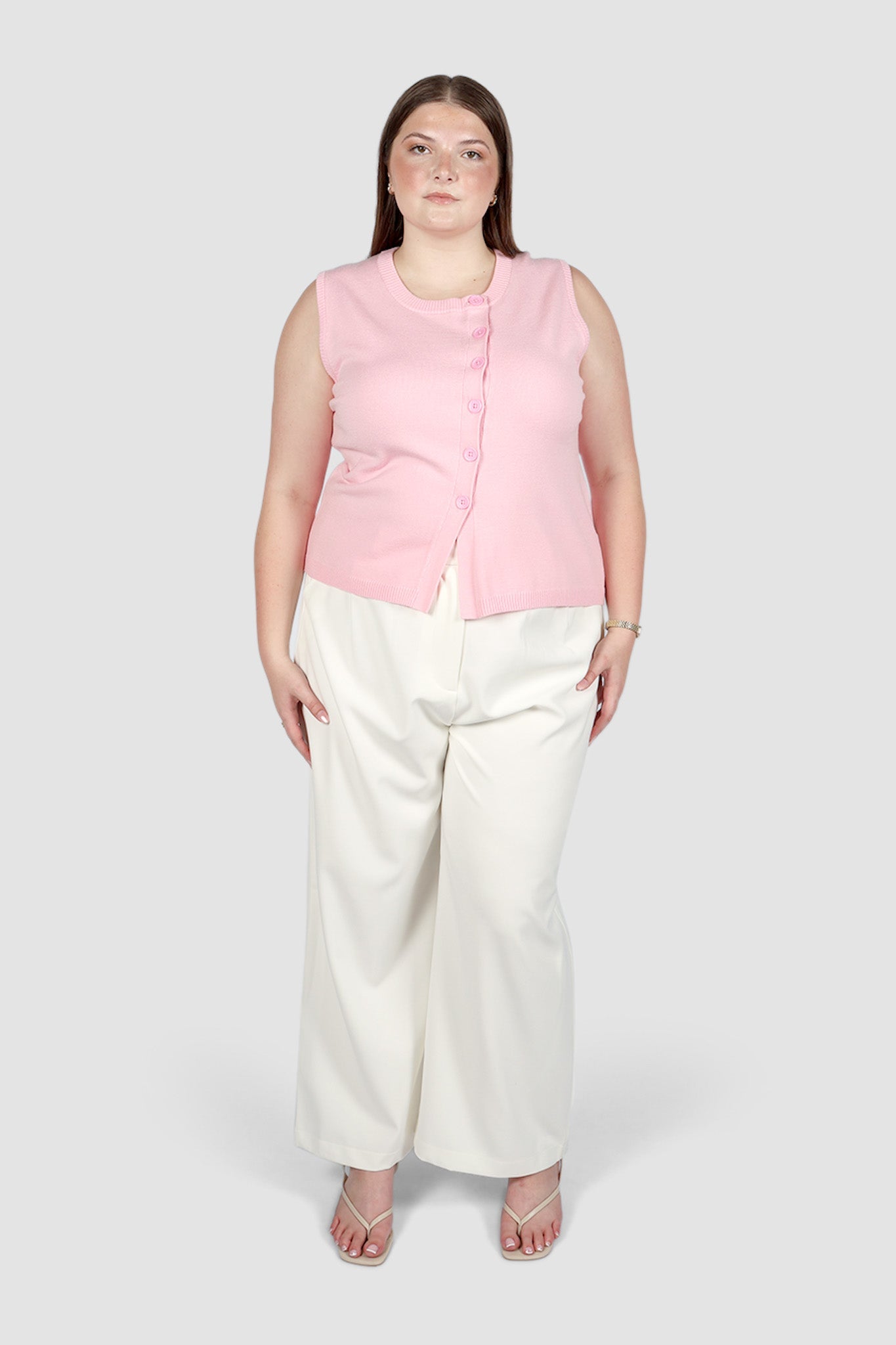 ESTI KNIT VEST PINK - Fayt The Label