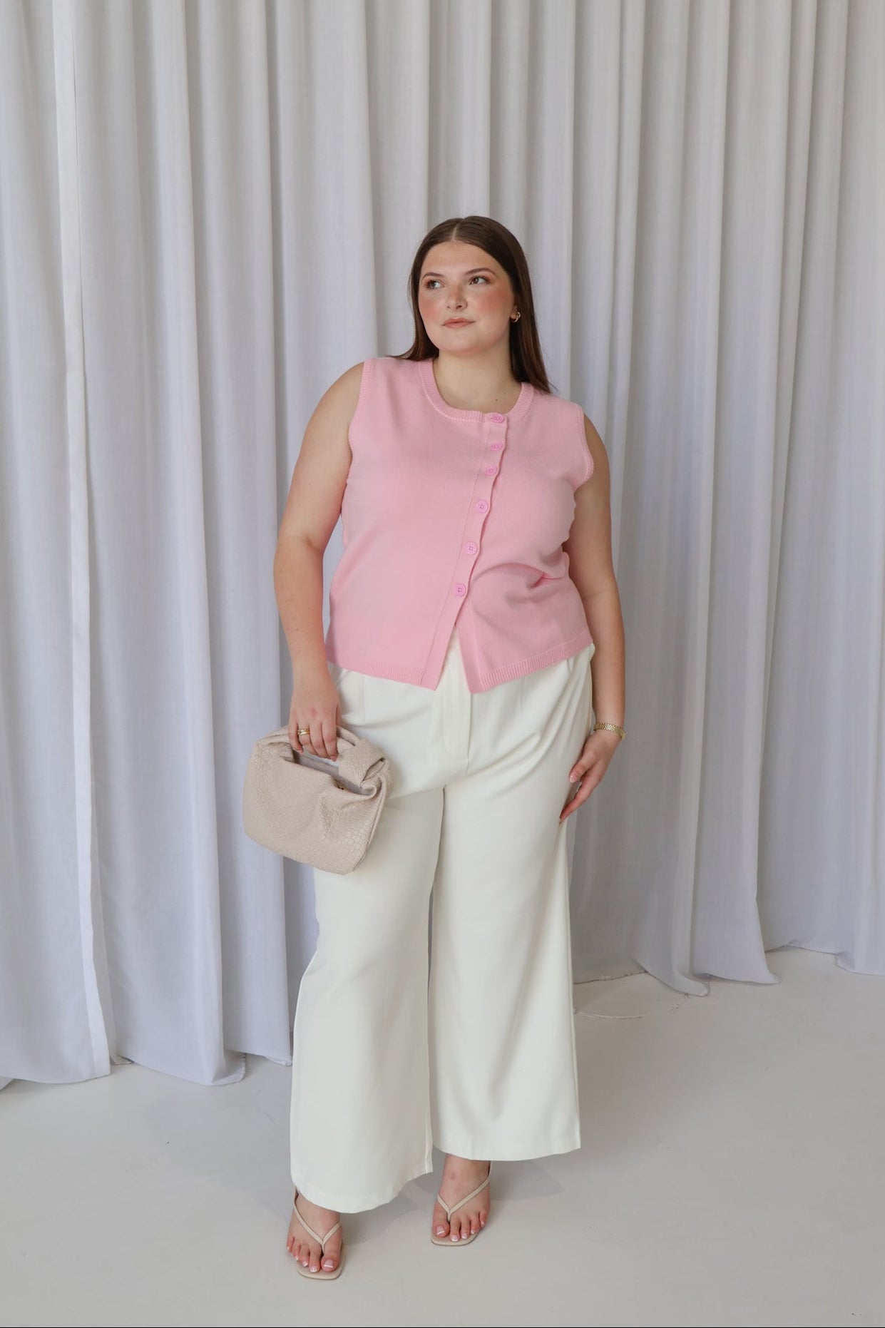 ESTI KNIT VEST PINK - Fayt The Label