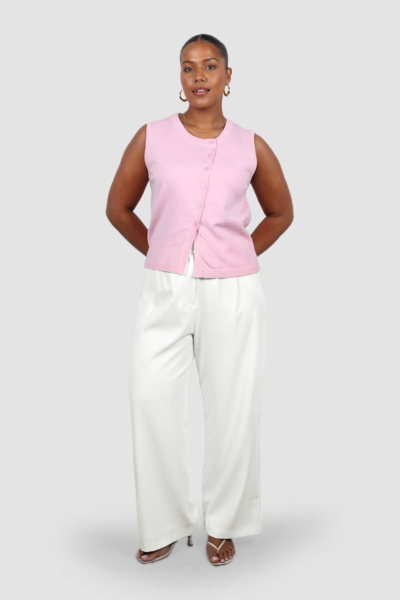 ESTI KNIT VEST PINK - Fayt The Label