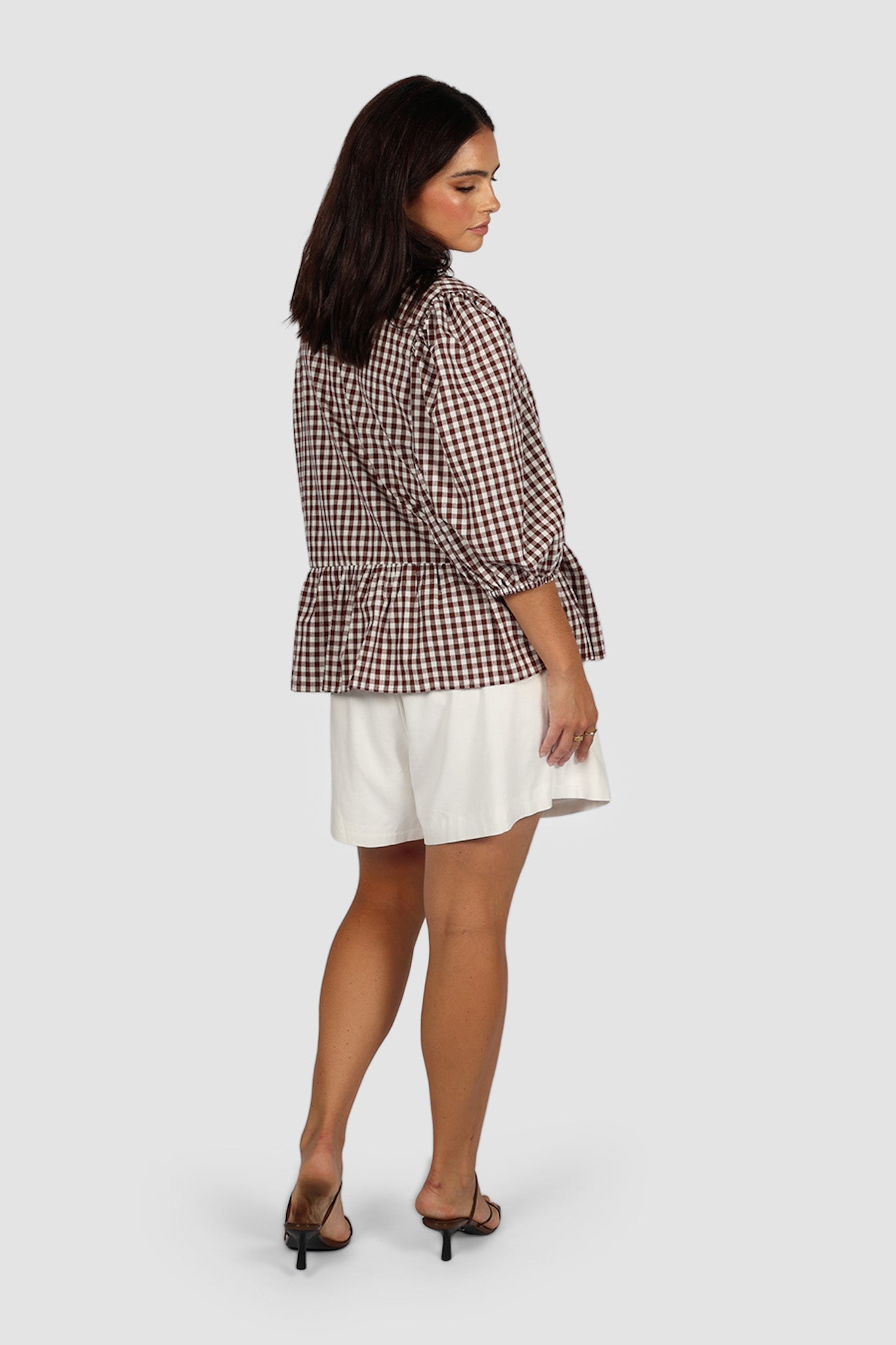 FAWN TOP CHOC GINGHAM - Fayt The Label