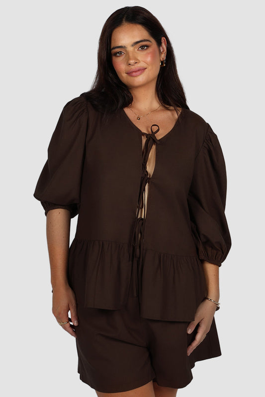FAWN TOP ESPRESSO - Fayt The Label