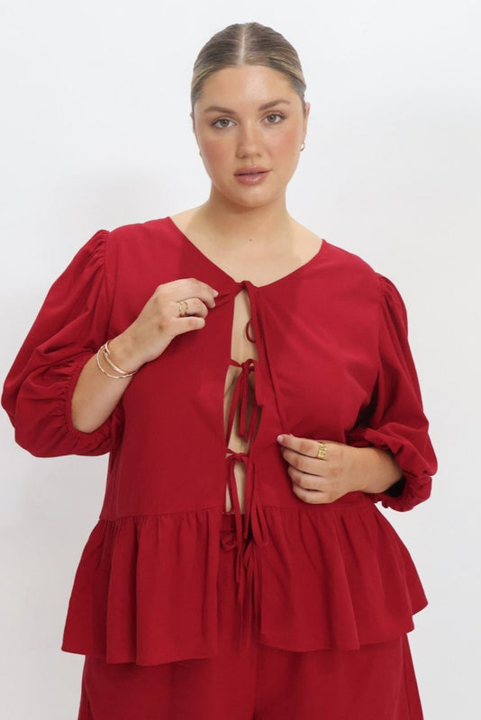 FAWN TOP RED - Fayt The Label