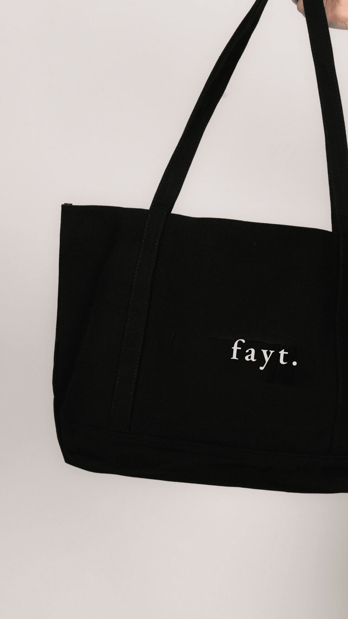 FAYT EMBROIDERED TOTE BAG BLACK - Fayt The Label