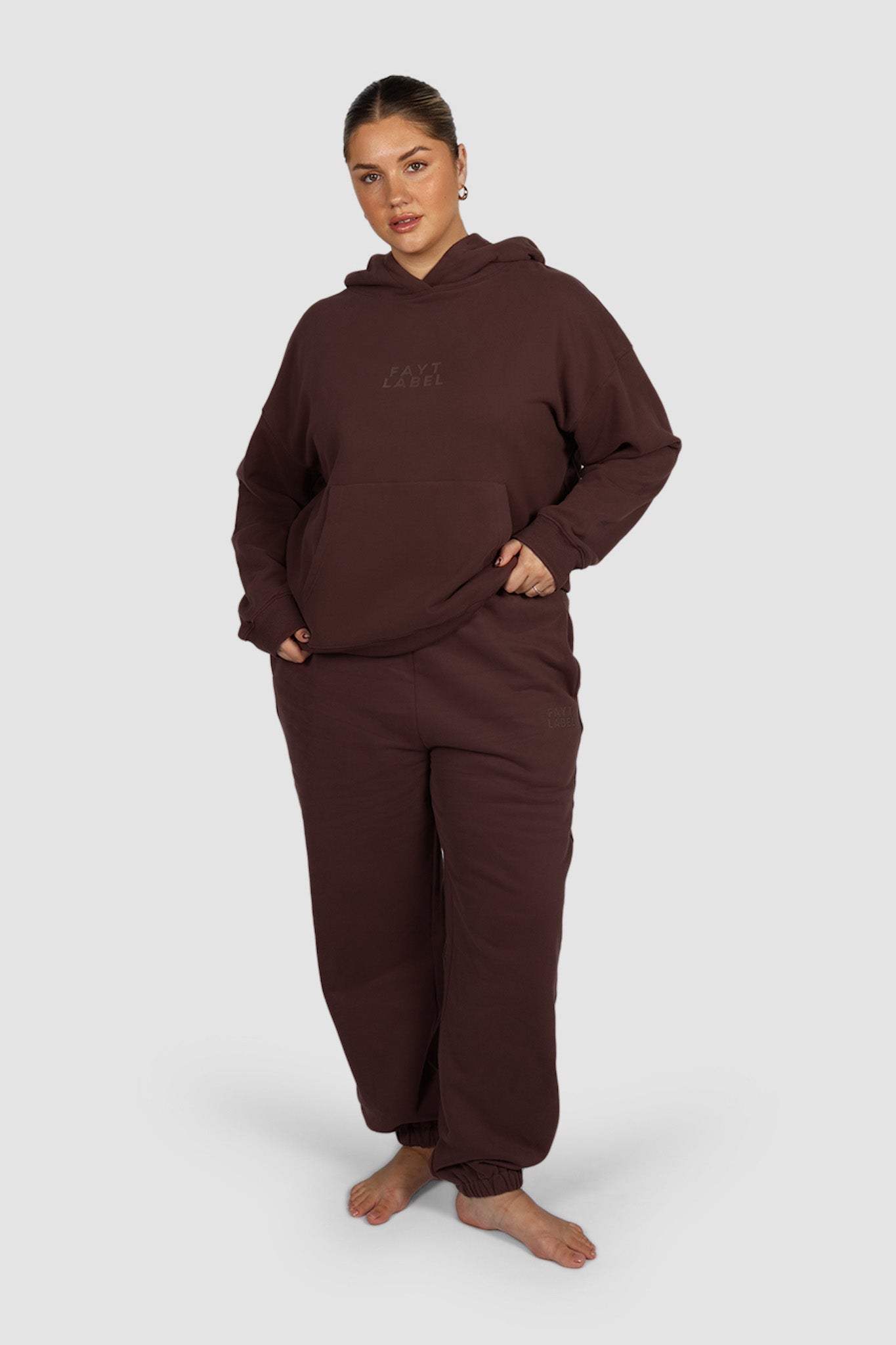FAYT LOGO CUFF SWEATPANT CHOCOLATE - Fayt The Label