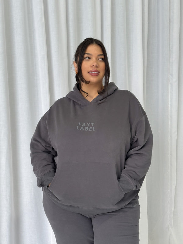 FAYT LOGO HOODIE CHARCOAL - Fayt The Label