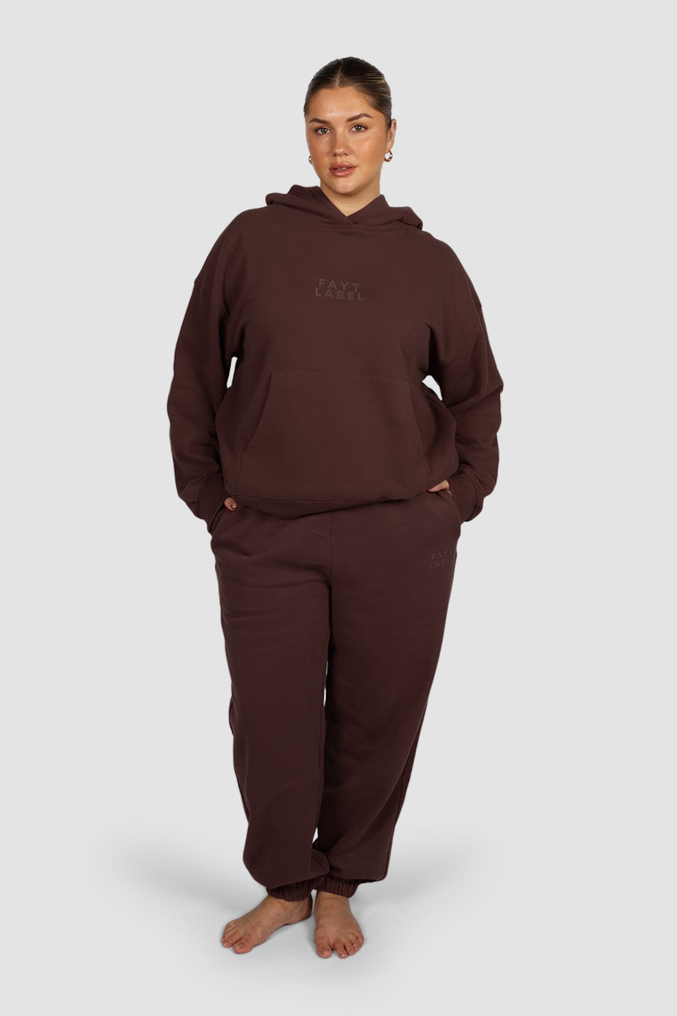 FAYT LOGO HOODIE CHOCOLATE - Fayt The Label