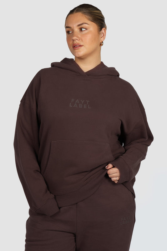 FAYT LOGO HOODIE CHOCOLATE - Fayt The Label