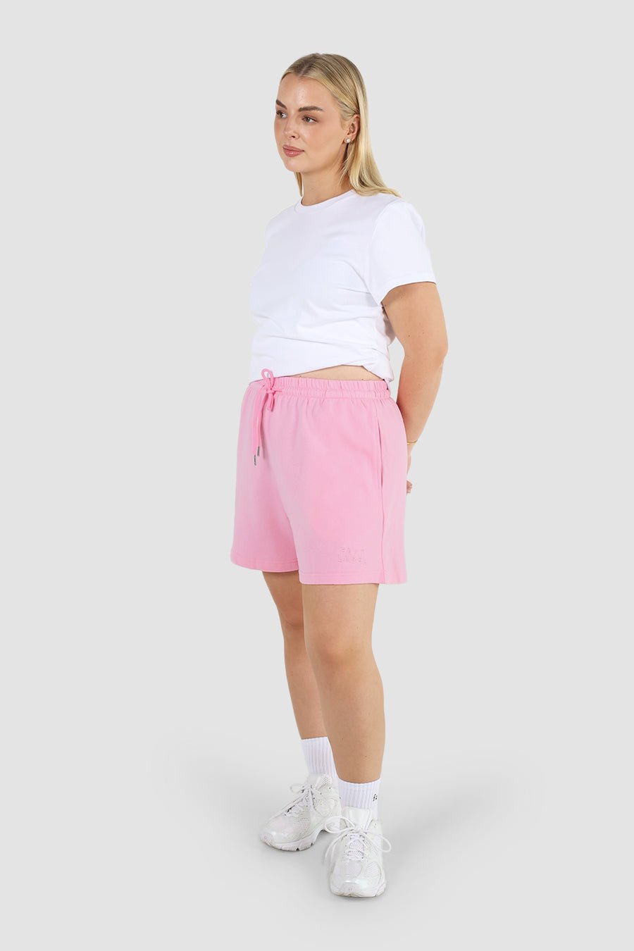 FAYT LOGO SWEAT SHORT PINK - Fayt The Label