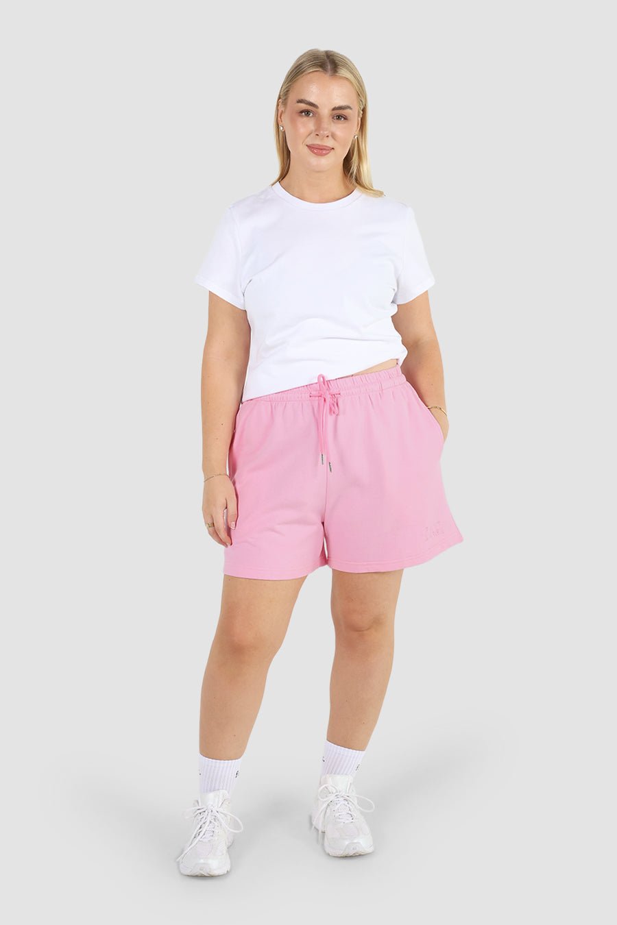 FAYT LOGO SWEAT SHORT PINK - Fayt The Label