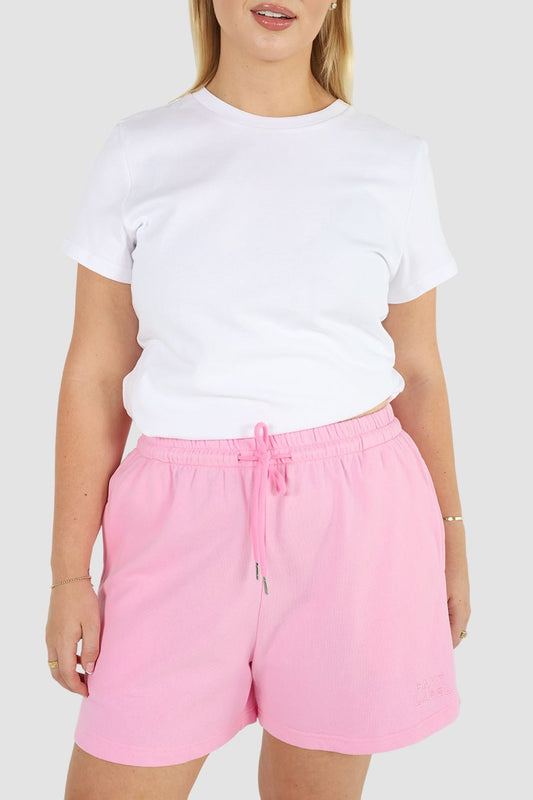 FAYT LOGO SWEAT SHORT PINK - Fayt The Label