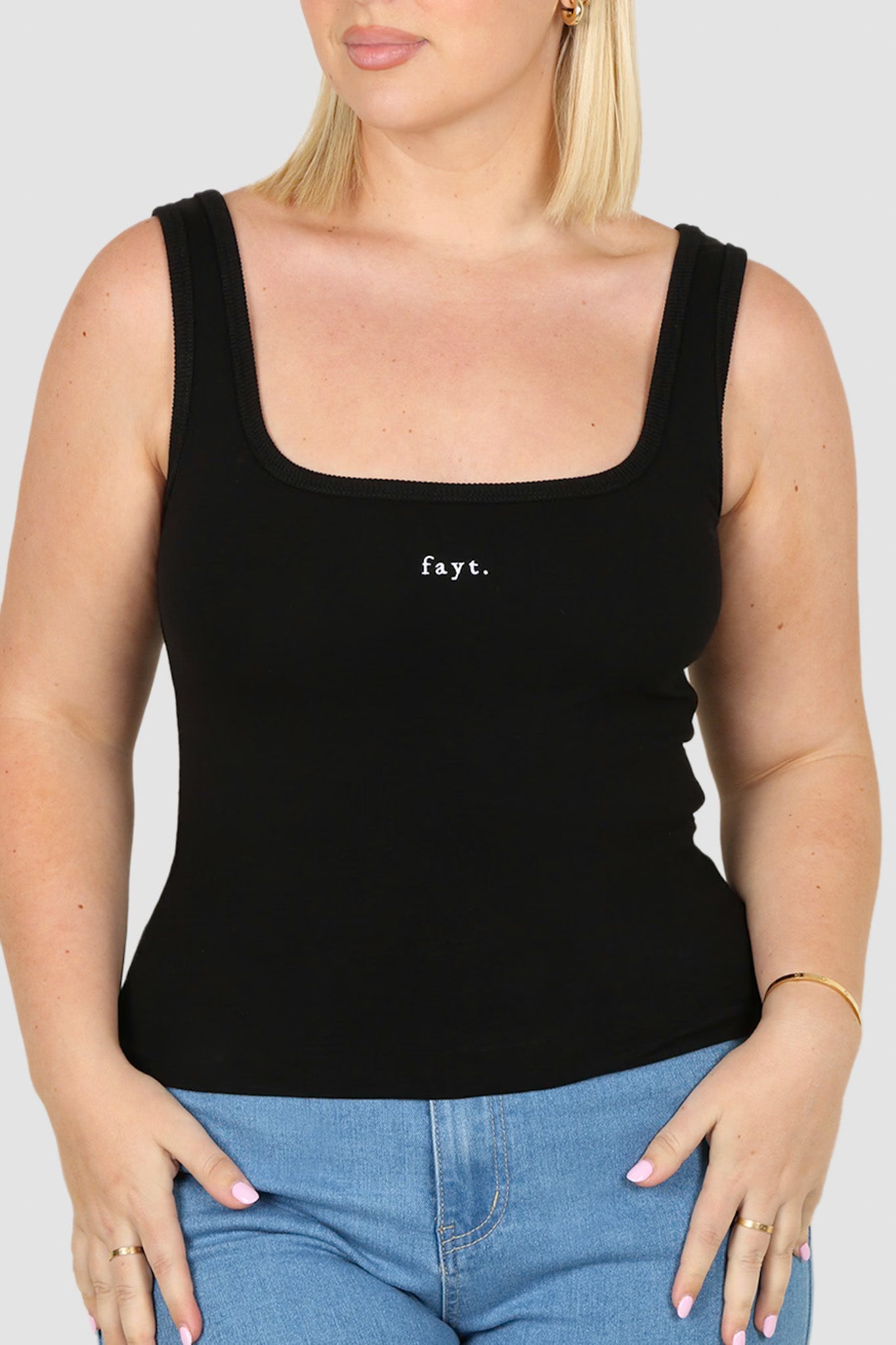 FAYT LOGO TANK BLACK - Fayt The Label