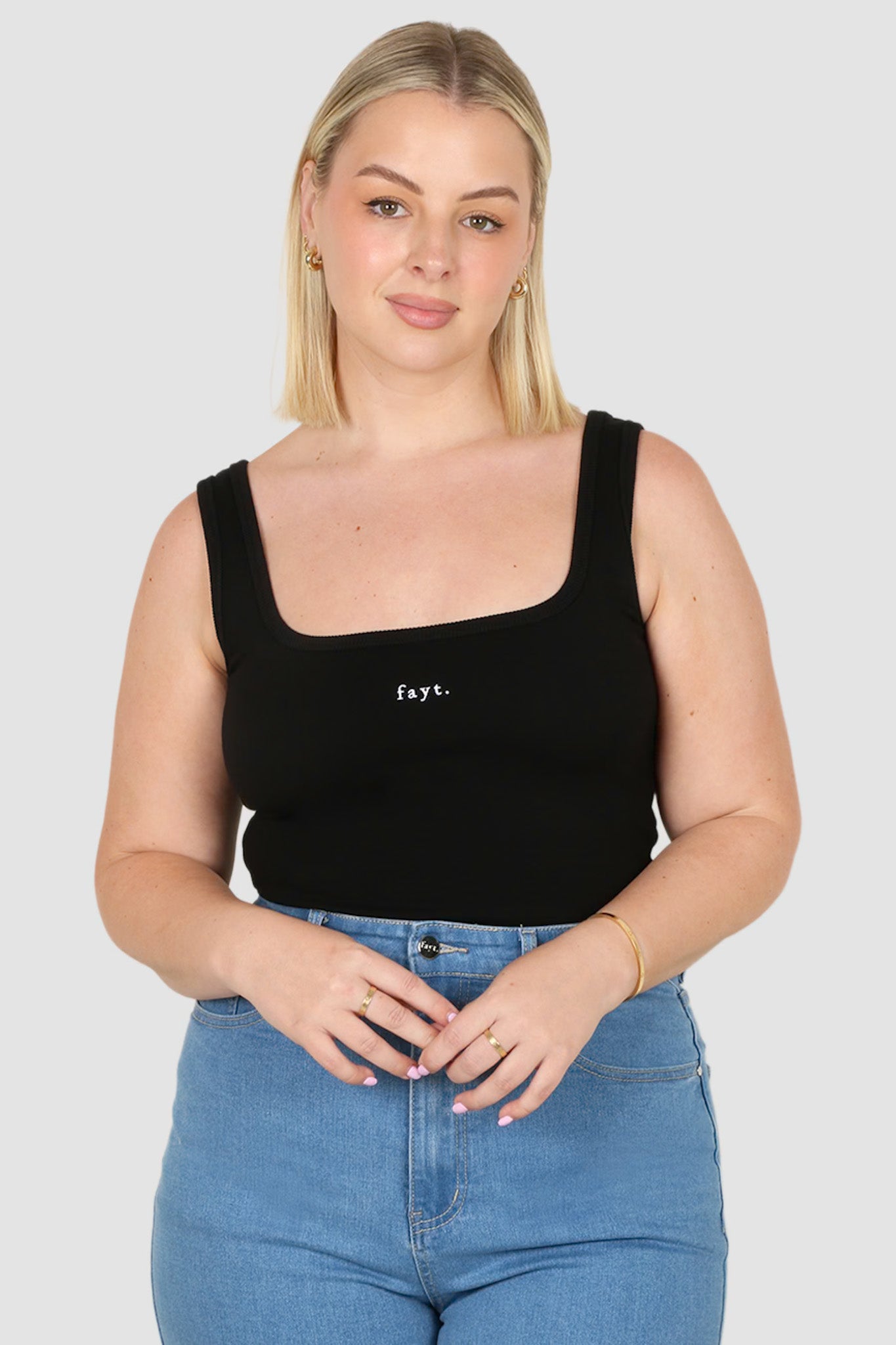 FAYT LOGO TANK BLACK - Fayt The Label