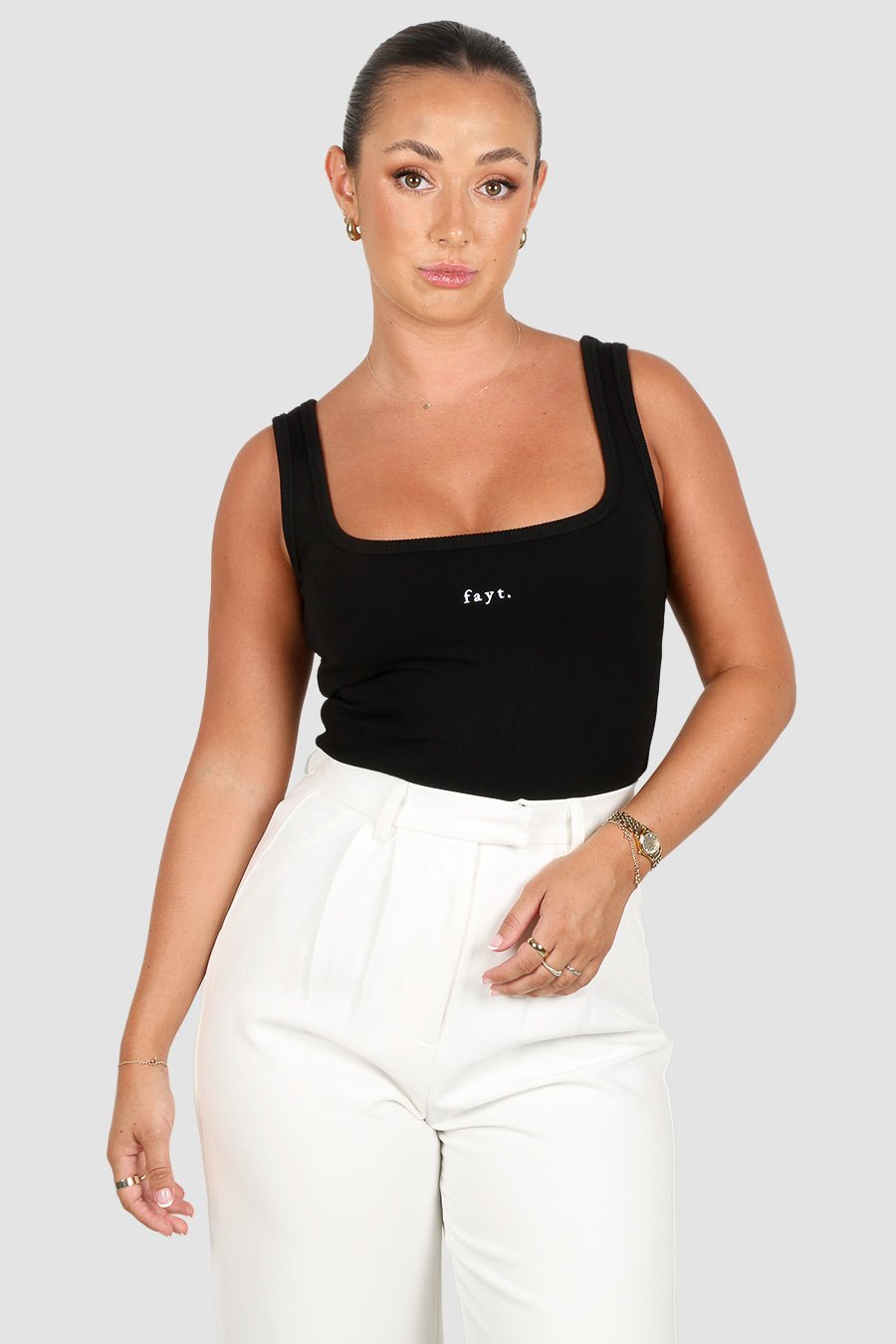 FAYT LOGO TANK BLACK - Fayt The Label