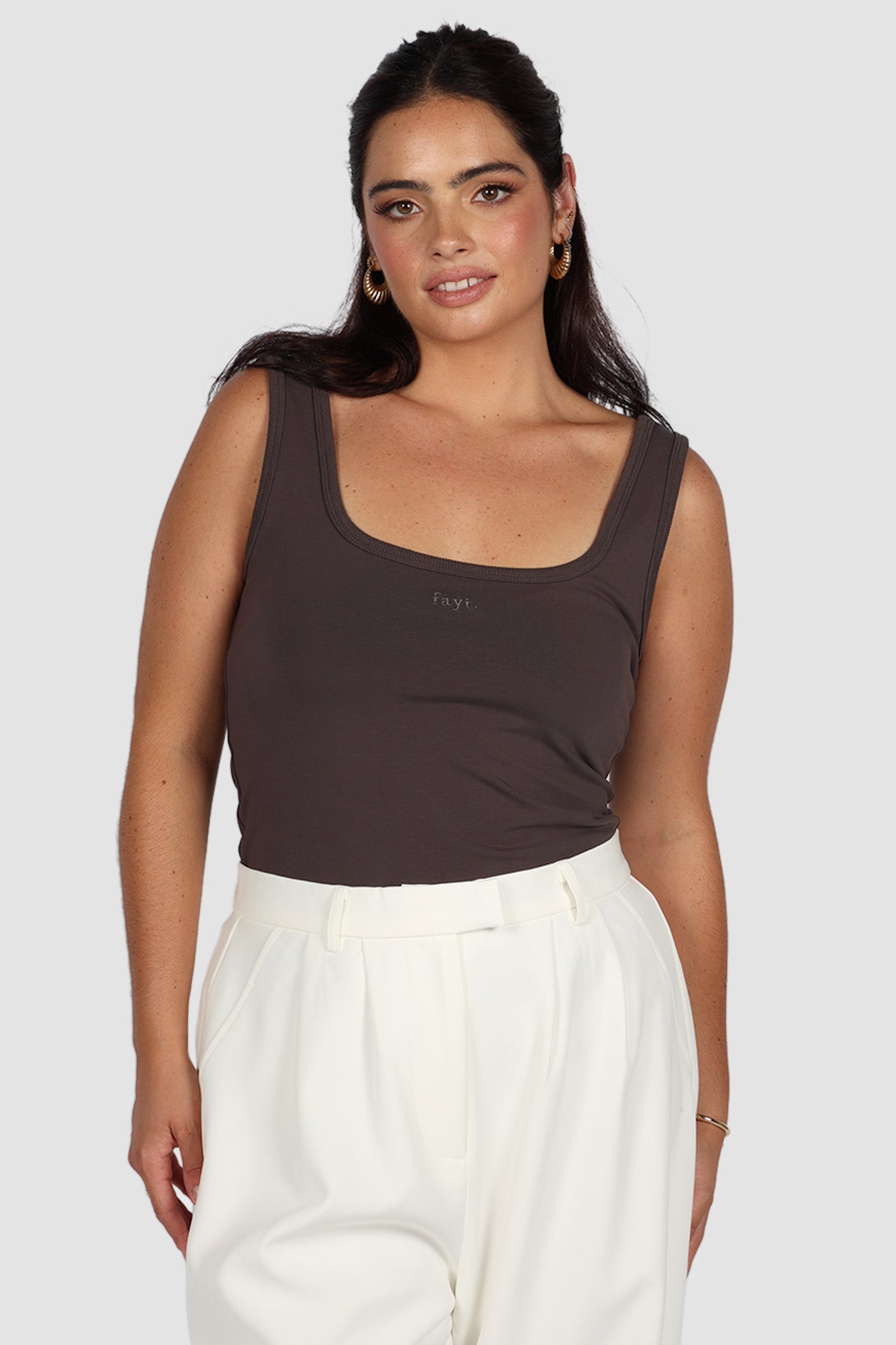 FAYT LOGO TANK CHARCOAL - Fayt The Label