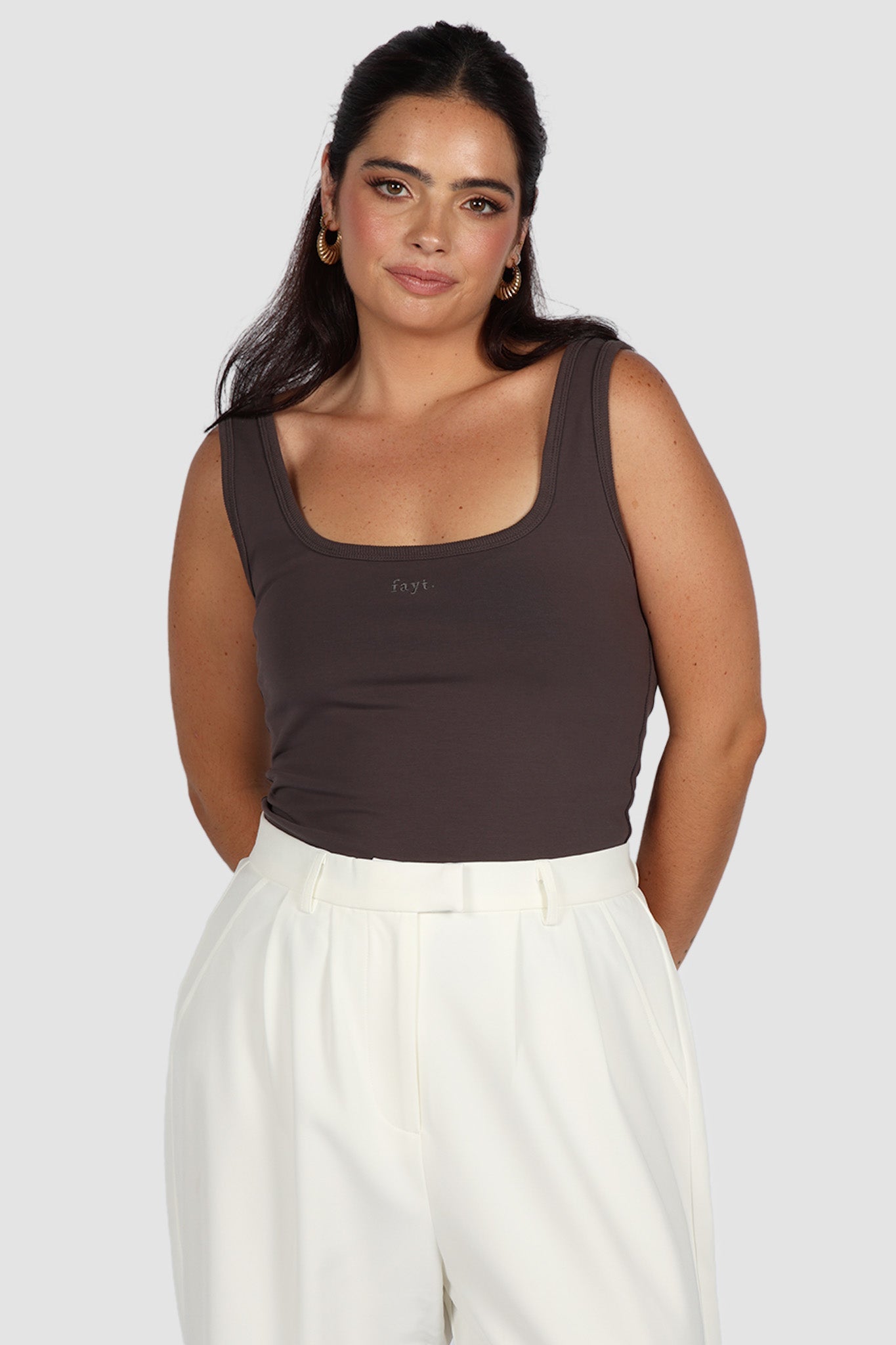 FAYT LOGO TANK CHARCOAL - Fayt The Label