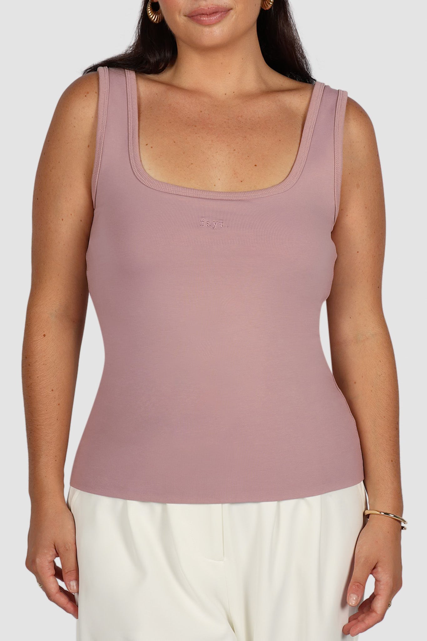 FAYT LOGO TANK DUSTY PINK - Fayt The Label